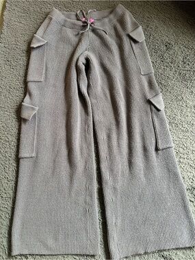 Edikted Wynter Knit Sweater Cargo Pants in gray melange, size M